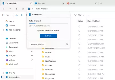 windows file explorer phone link